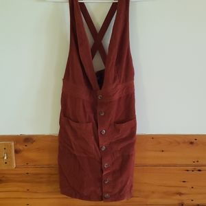 Button front dress overalls